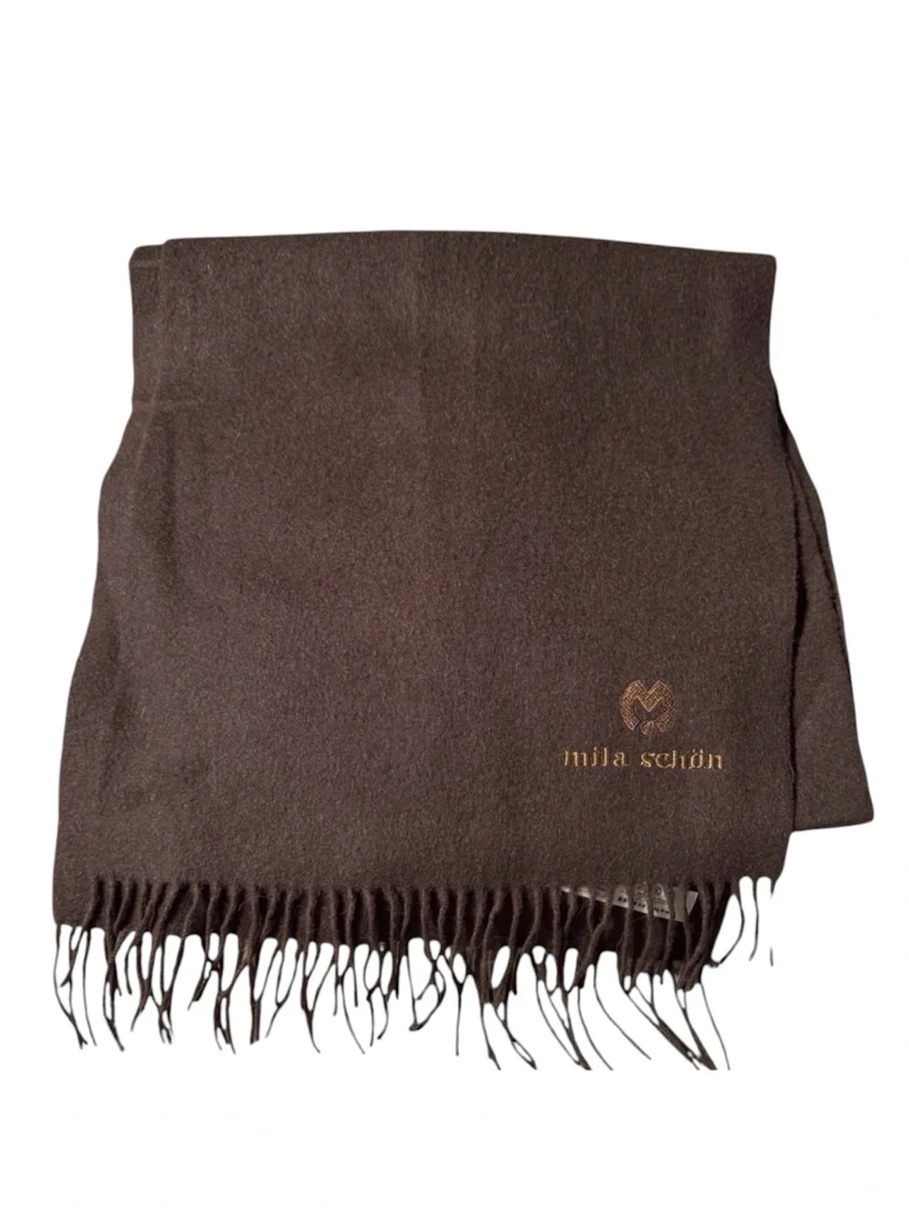 Vintage Mila Schon Embroidery Logo Scarf Muffler
